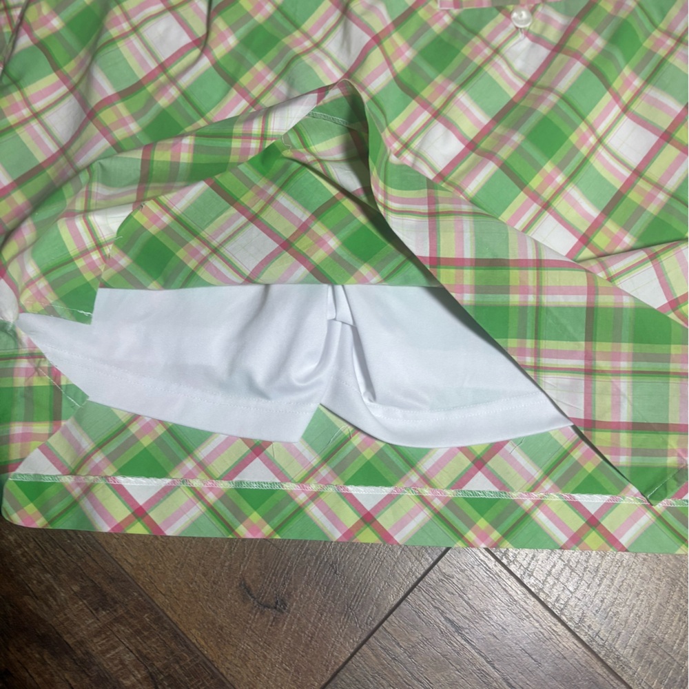 EP Pro Plaid Golf Skort Size 10 Preppy Country Club Pink Green - Picture 7 of 10